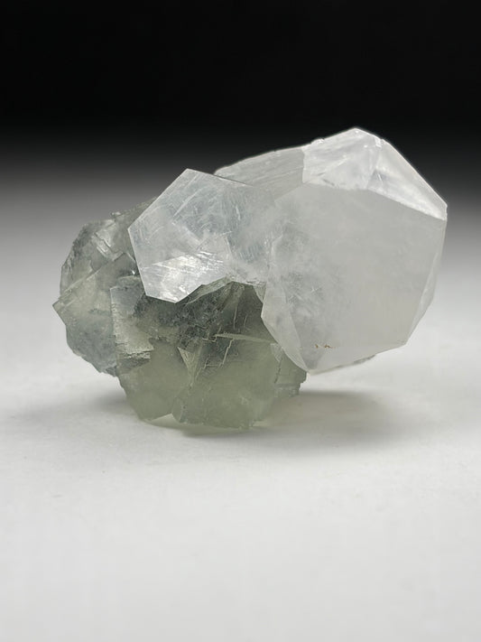 Calcite on Fluorite