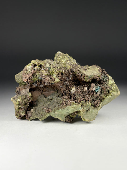 Copper w/ Epidote, Silver, and Calcite
