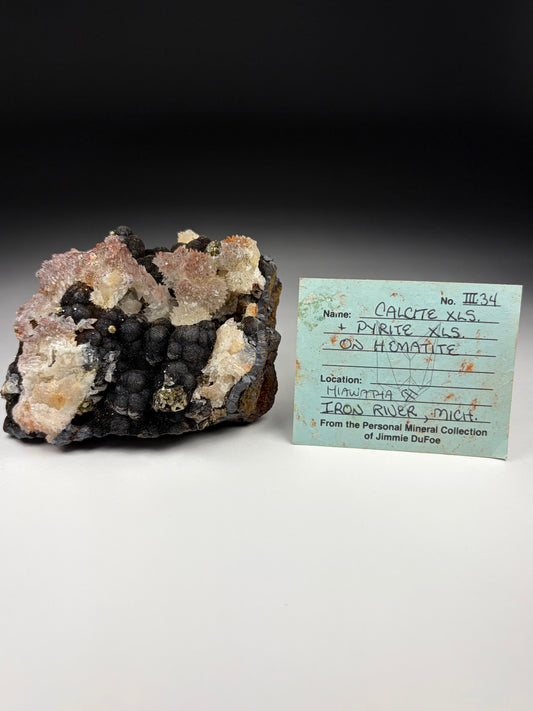 Hematite w/ Calcite and Pyrite
