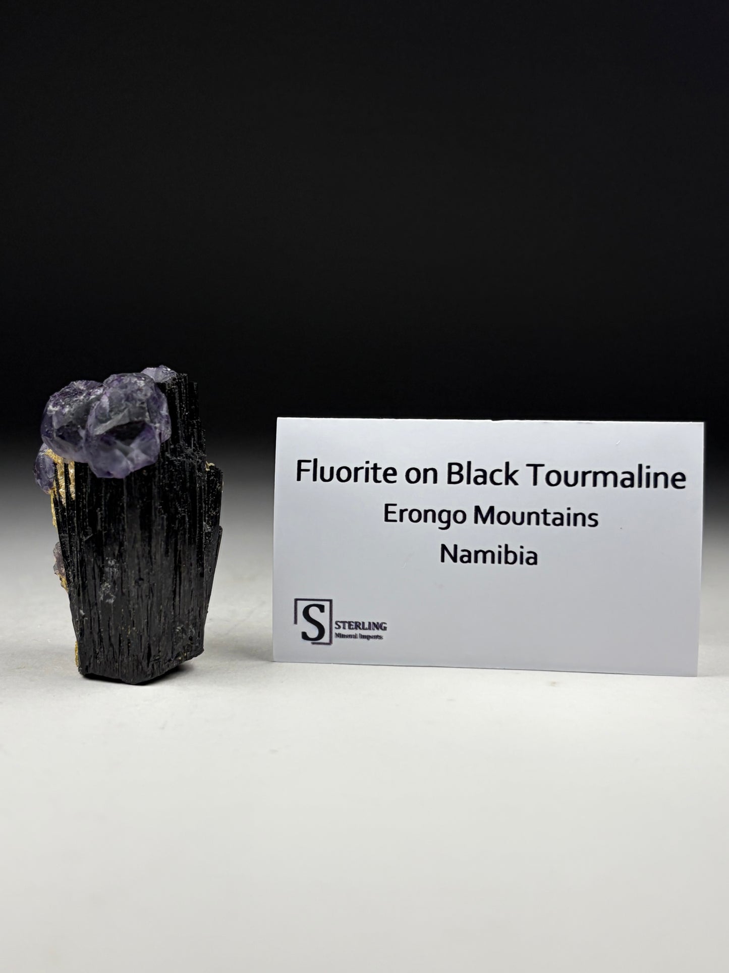 Fluorite on Black Tourmaline