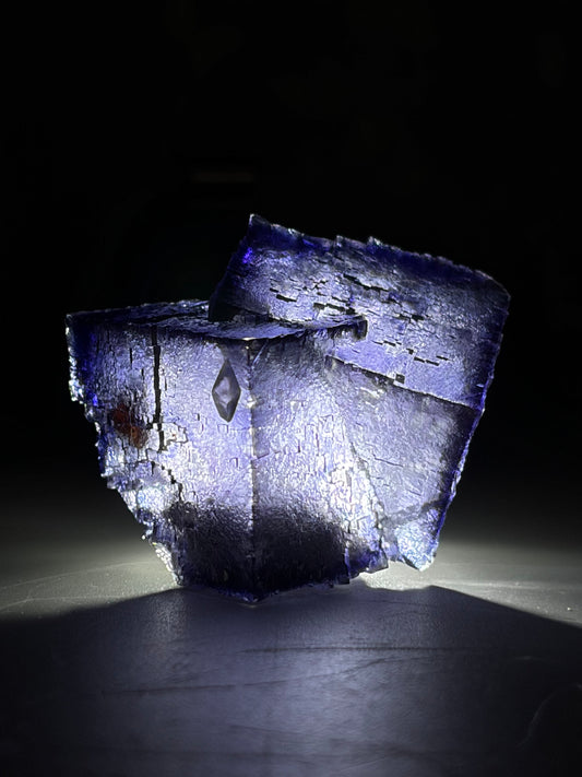 Calcite on Fluorite