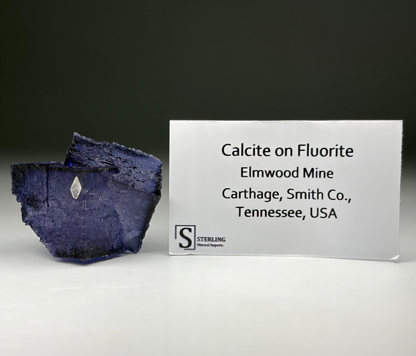 Calcite on Fluorite