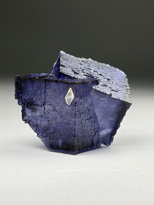 Calcite on Fluorite