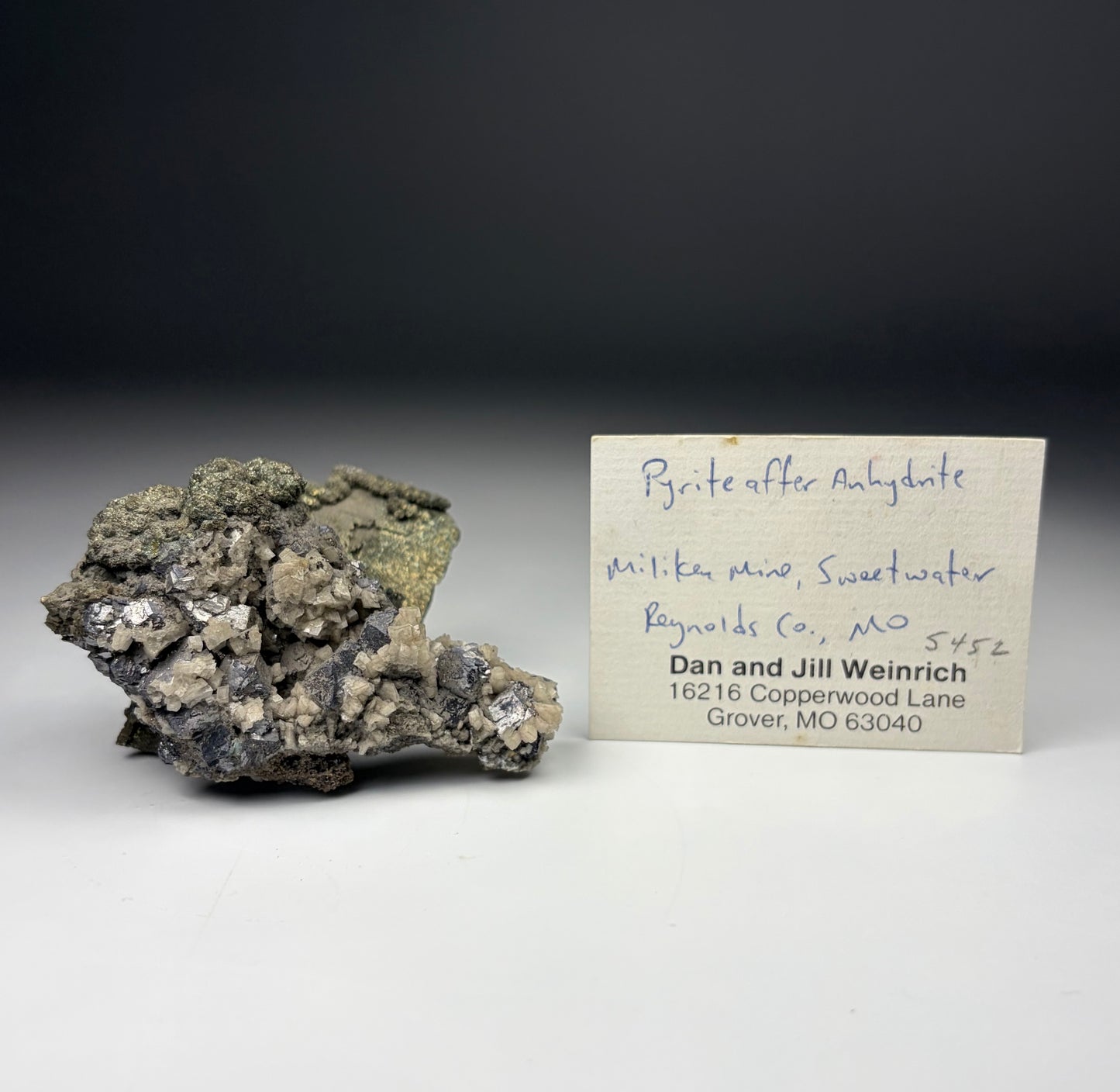 Pyrite after Anhydrite w/ Galena