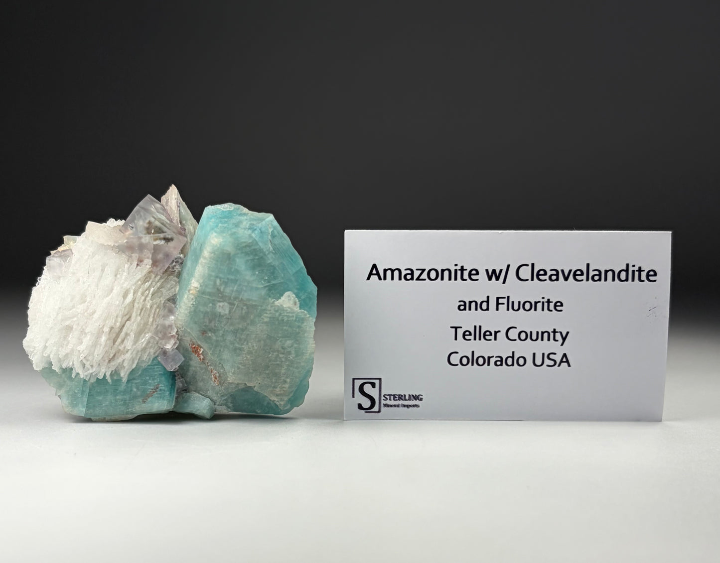 Amazonite w/ Cleavelandite and Fluorite