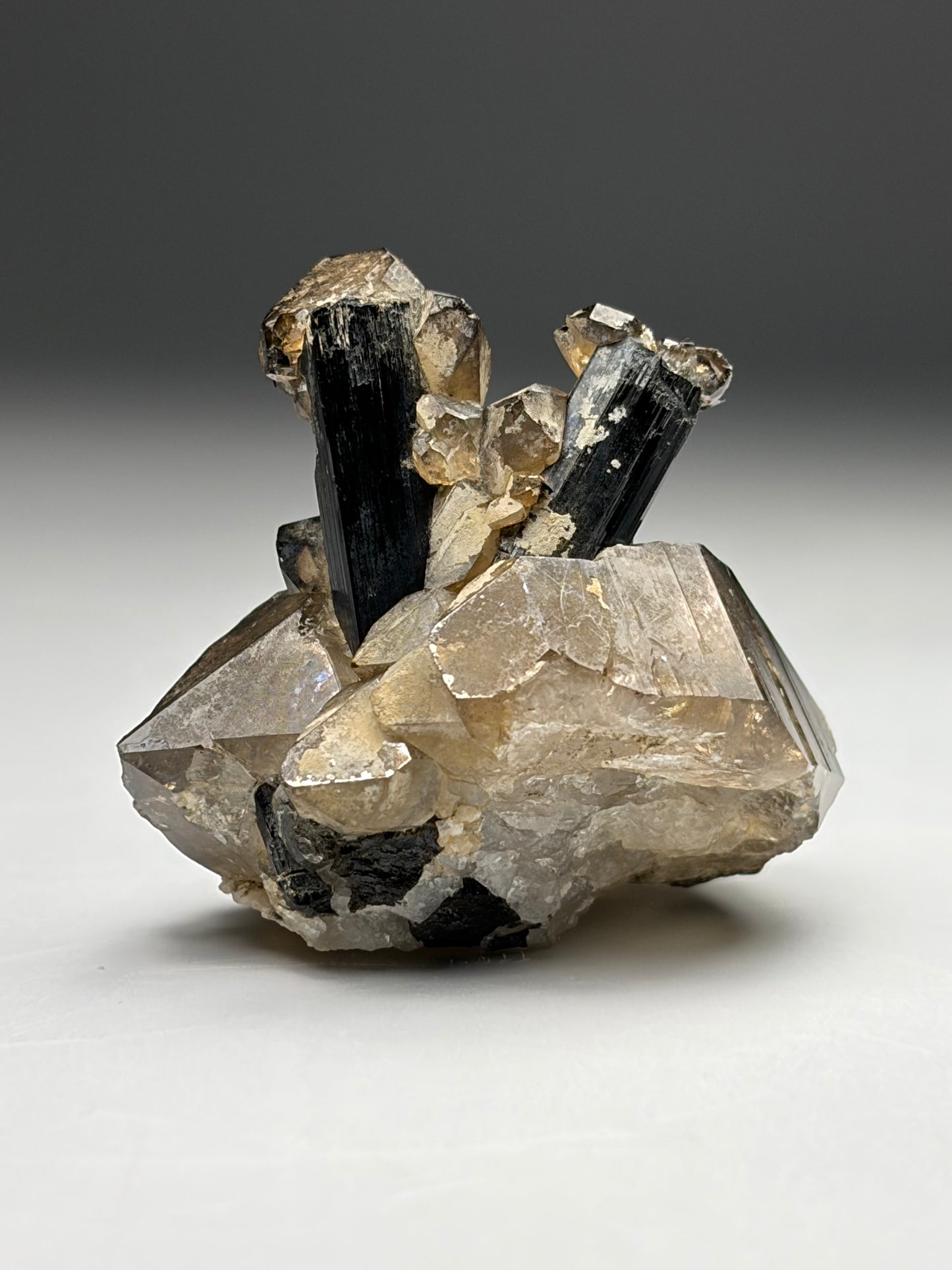 Aegirine on Smoky Quartz