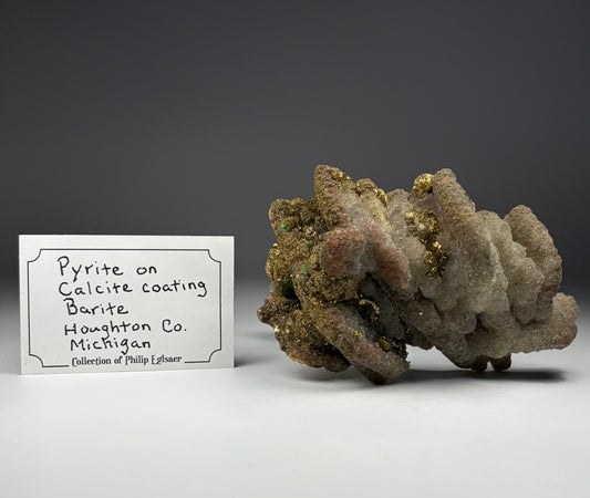 Pyrite and Calcite on Barite