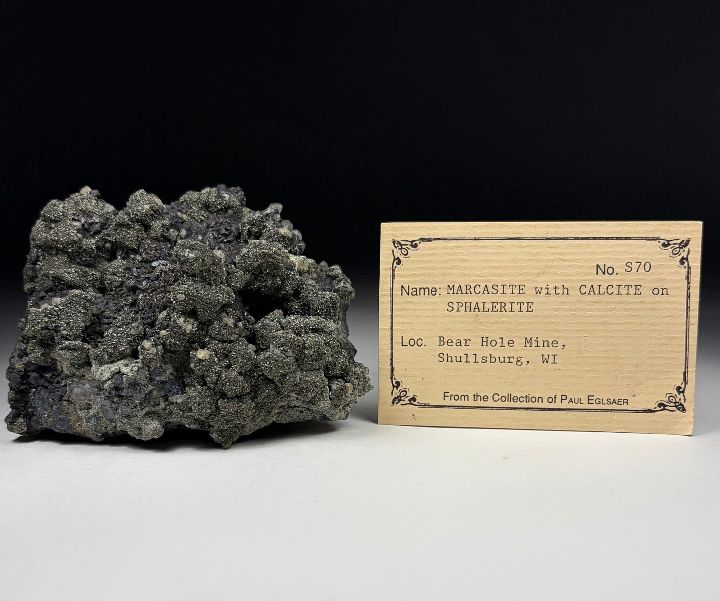 Marcasite and Calcite on Sphalerite