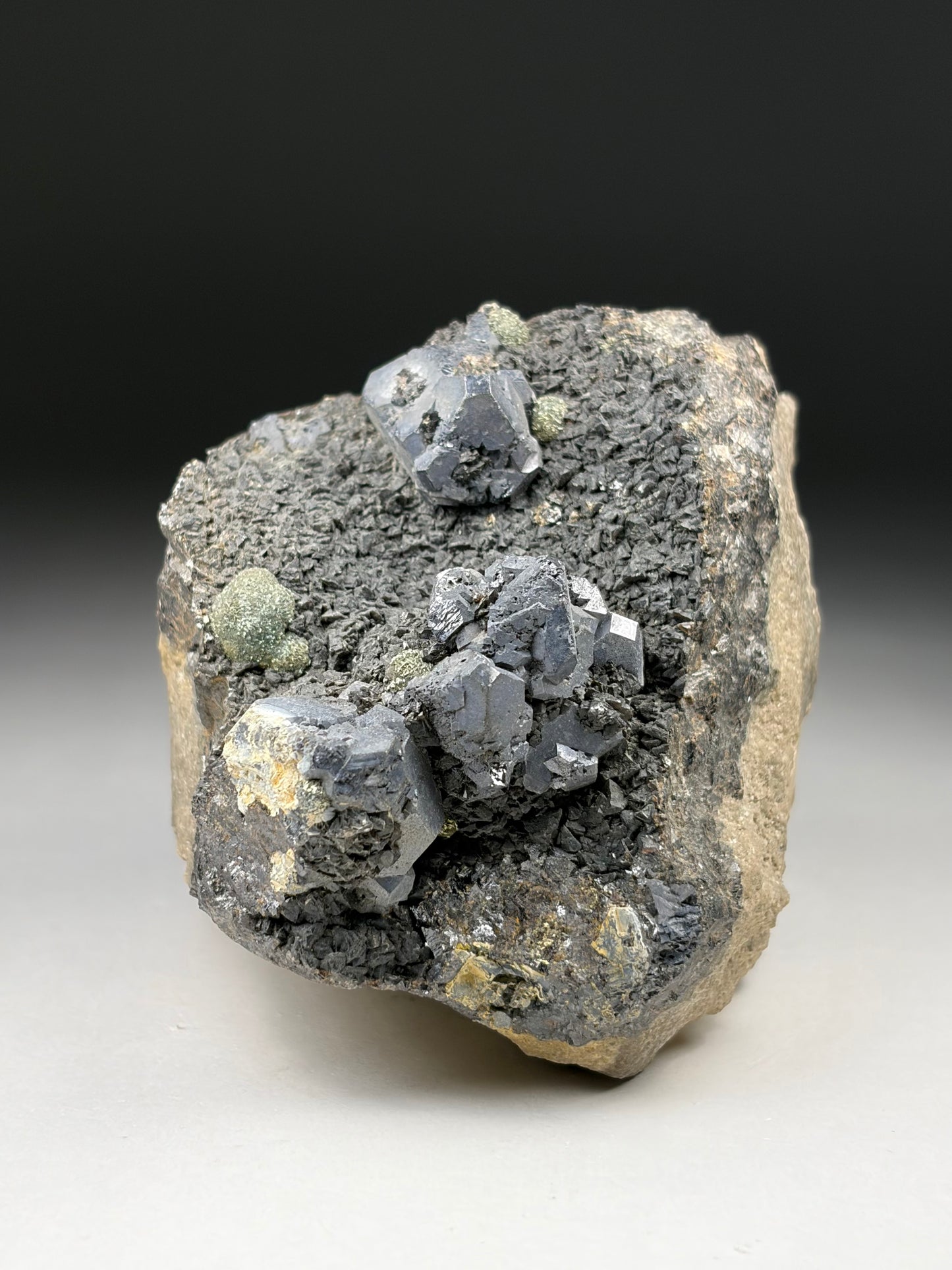 Galena and Marcasite on Sphalerite