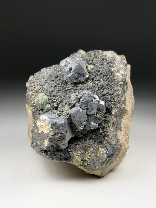 Galena and Marcasite on Sphalerite