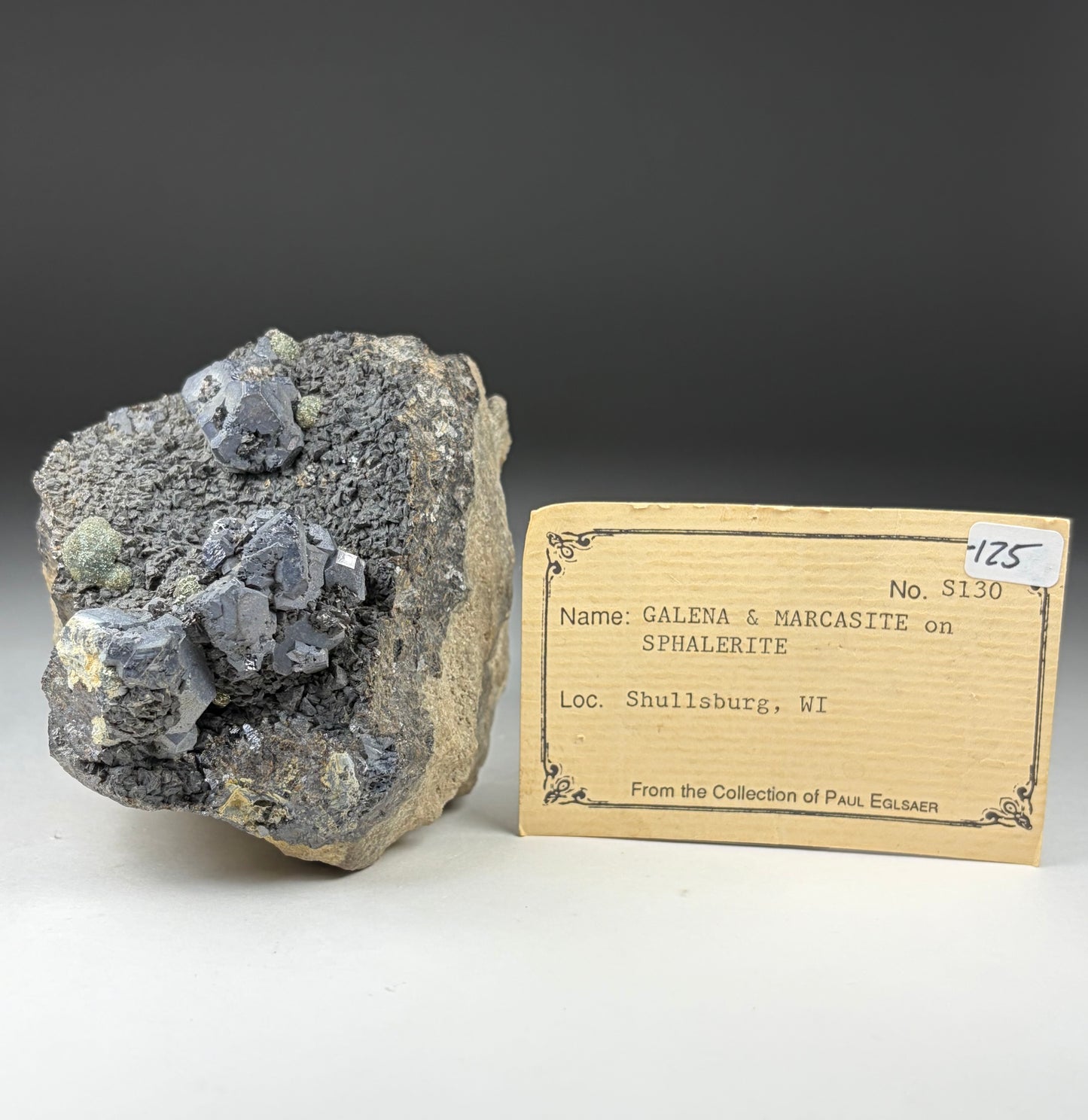 Galena and Marcasite on Sphalerite