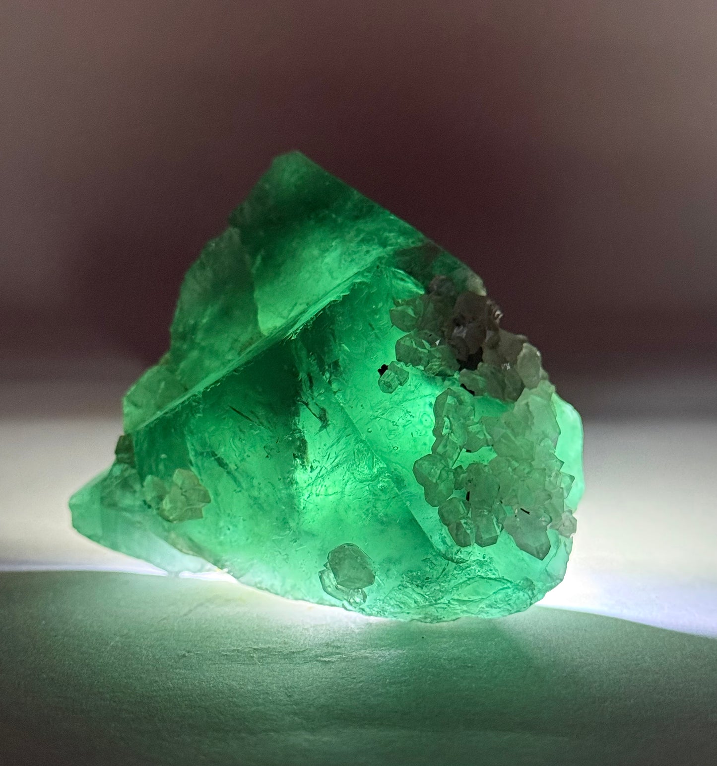 Quartz on Fluorite