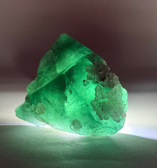 Quartz on Fluorite