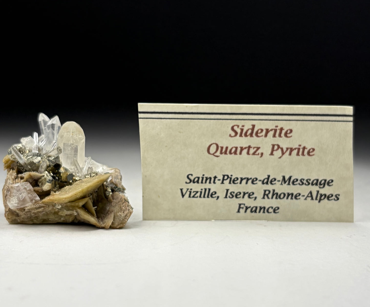 Siderite on Quartz w/ Pyrite