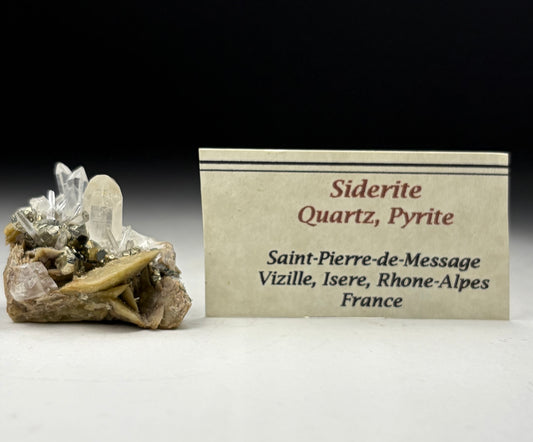 Siderite on Quartz w/ Pyrite