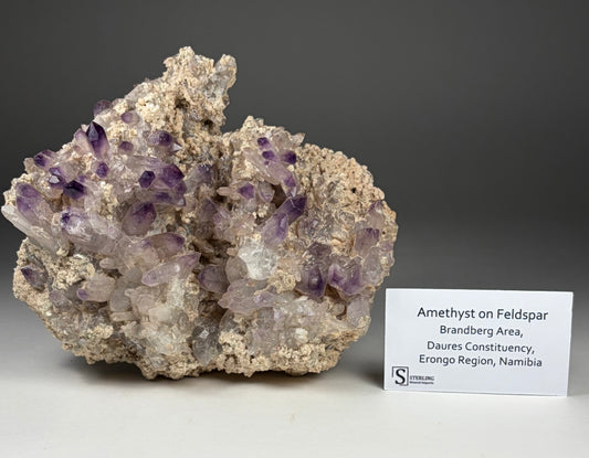Amethyst on Feldspar