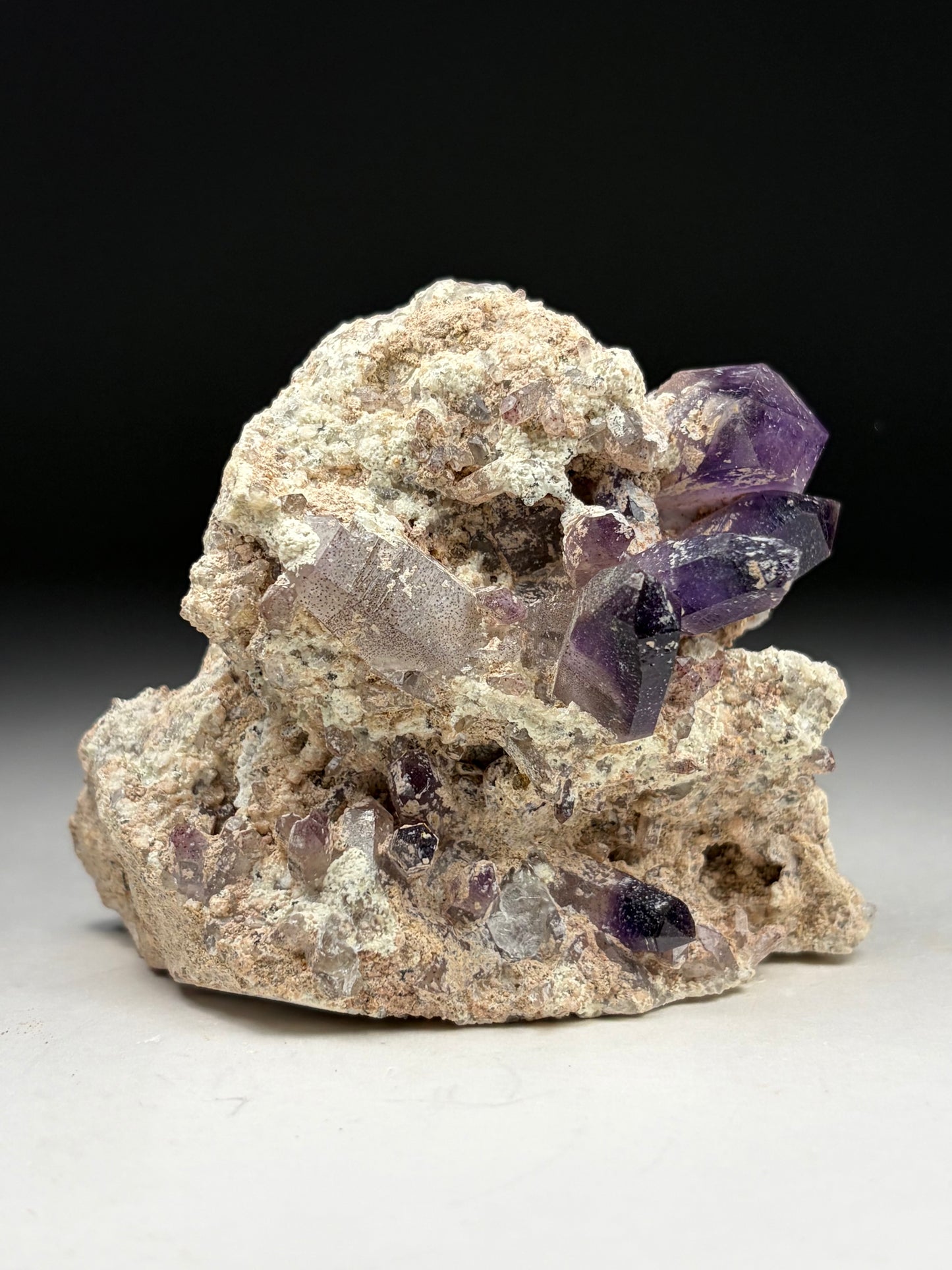 Amethyst on Feldspar