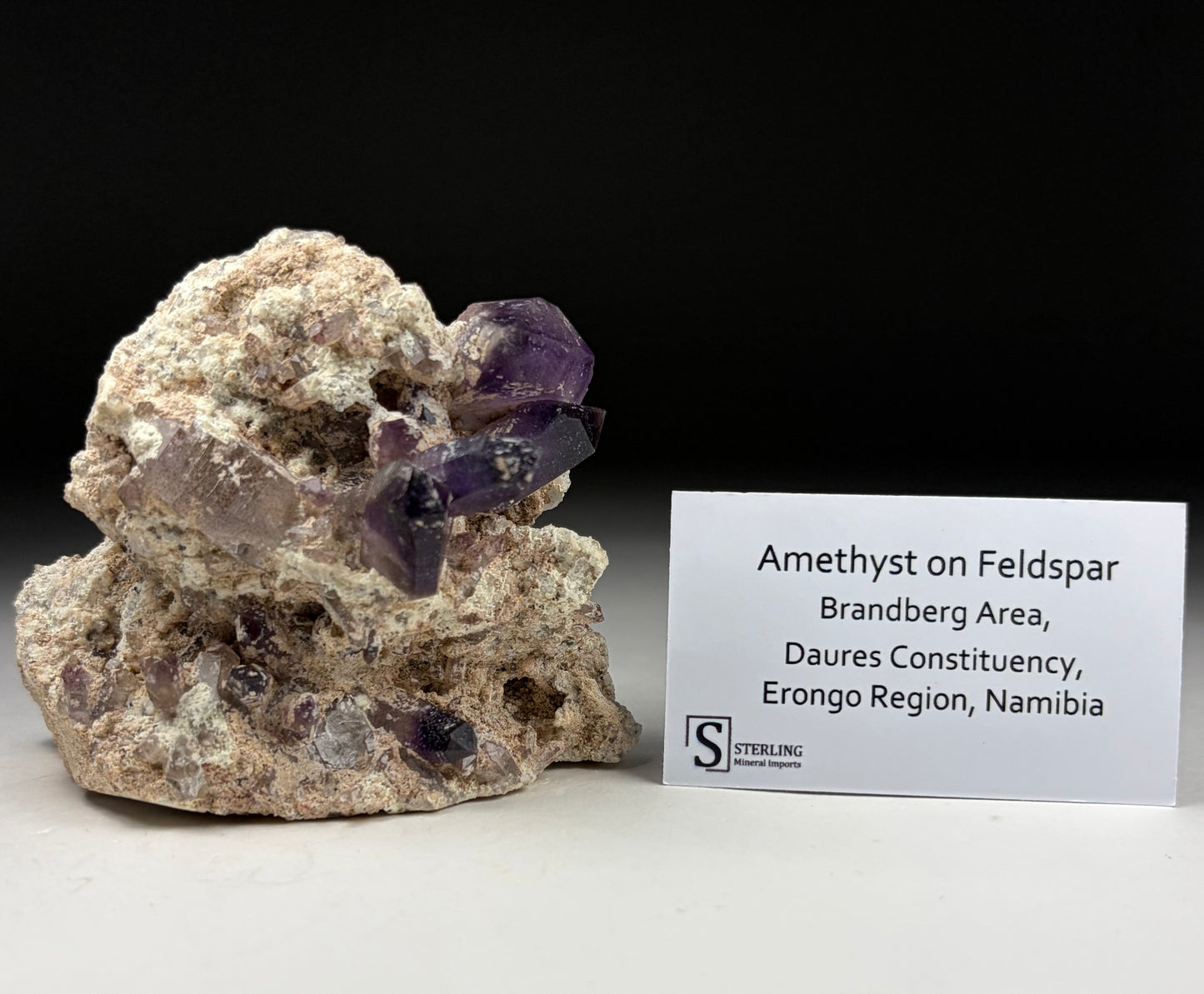 Amethyst on Feldspar