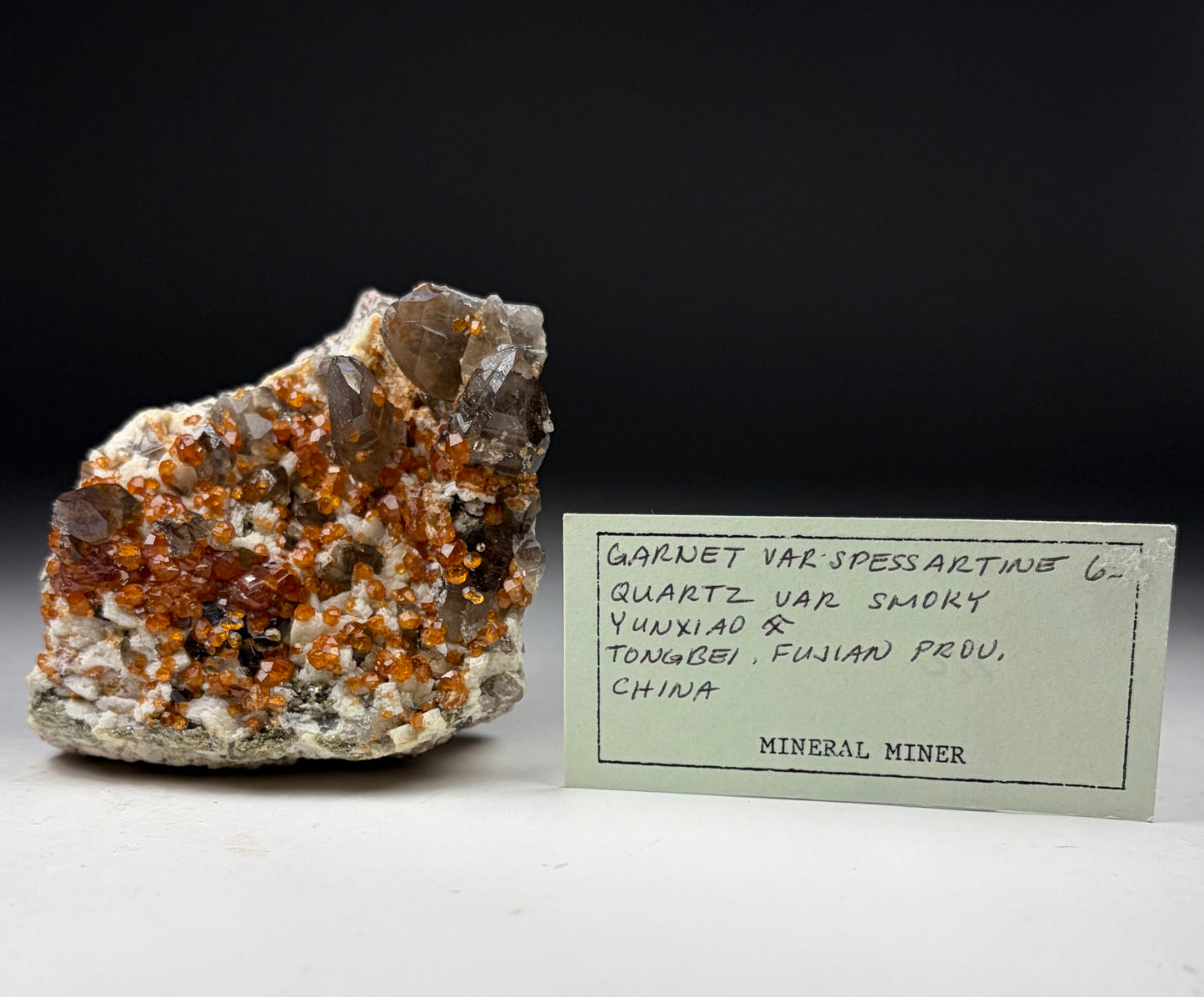 Spessartine Garnet w/ Smoky Quartz