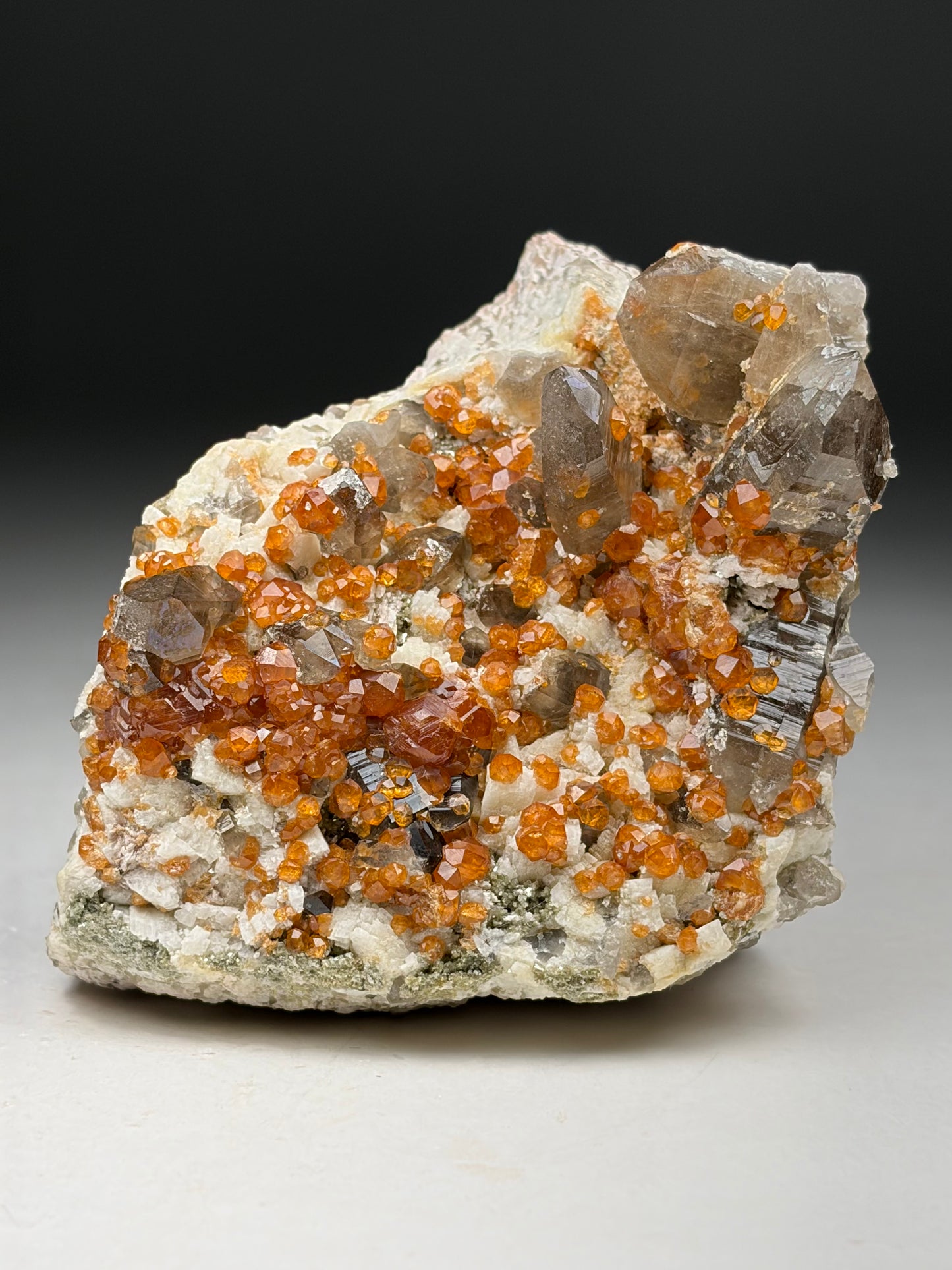Spessartine Garnet w/ Smoky Quartz