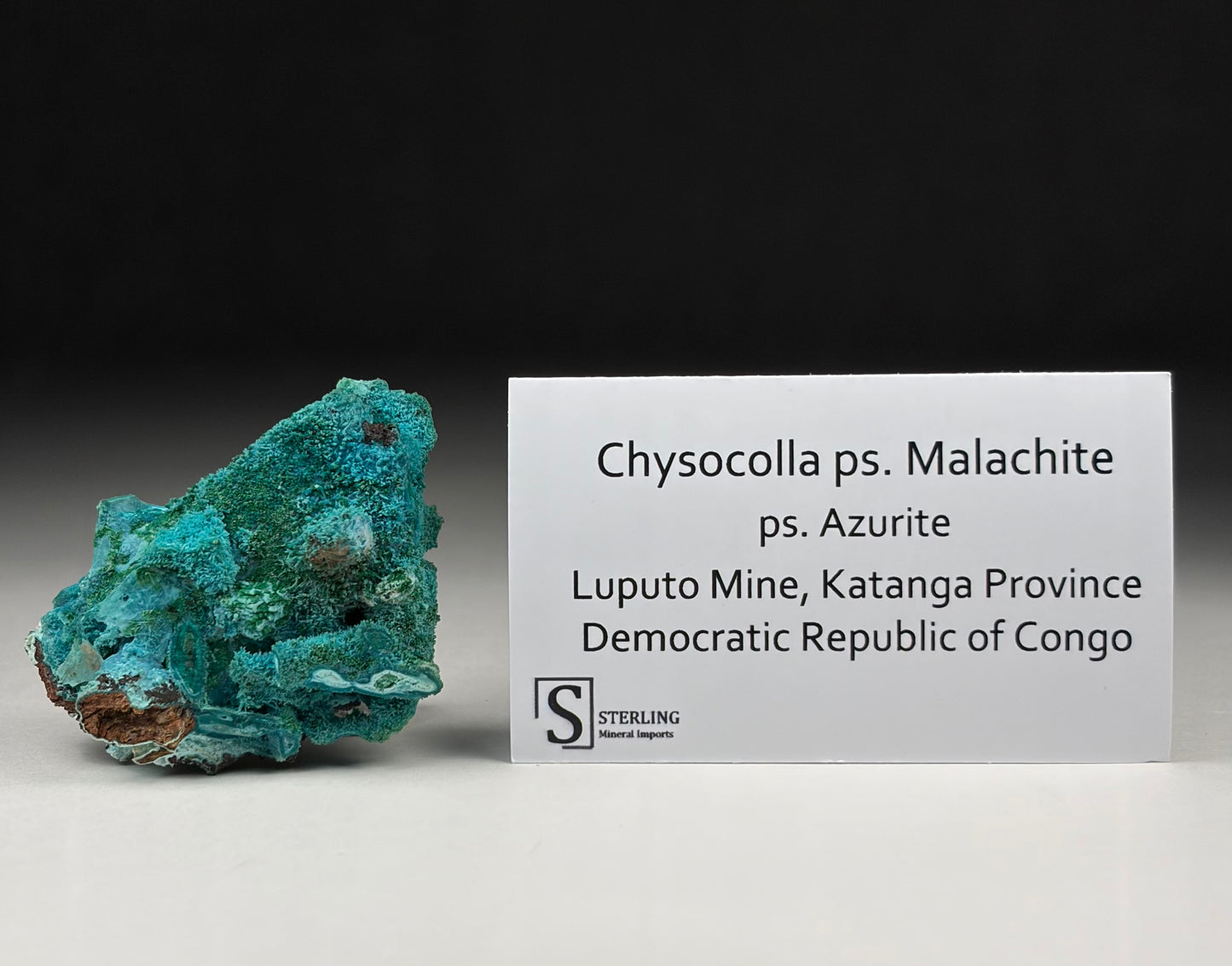 Chrysocolla ps. Malachite ps. Azurite