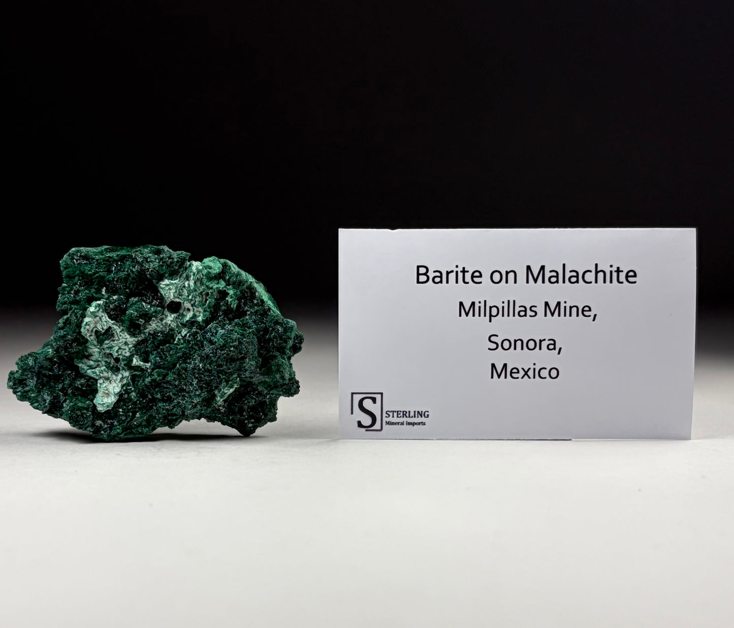 Barite on Malachite