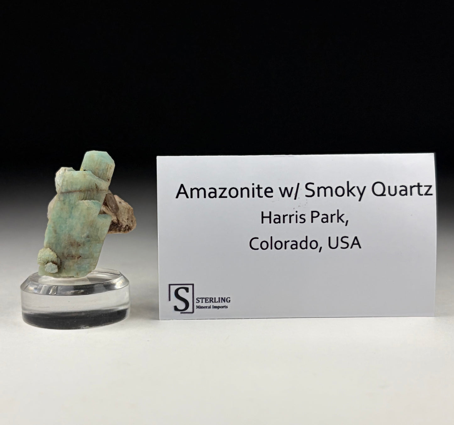 Amazonite w/ Smoky Quartz w/ base