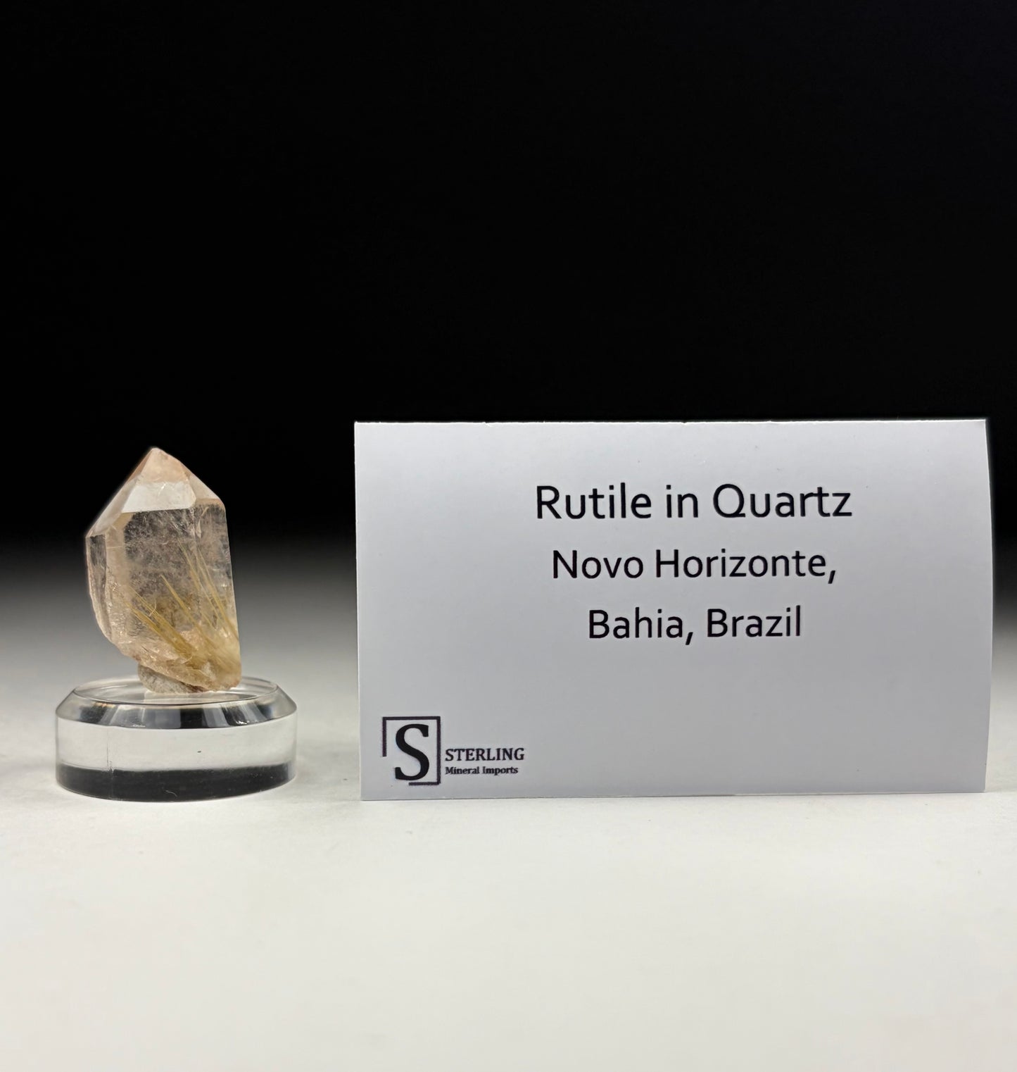 Rutile in Quartz w/ base