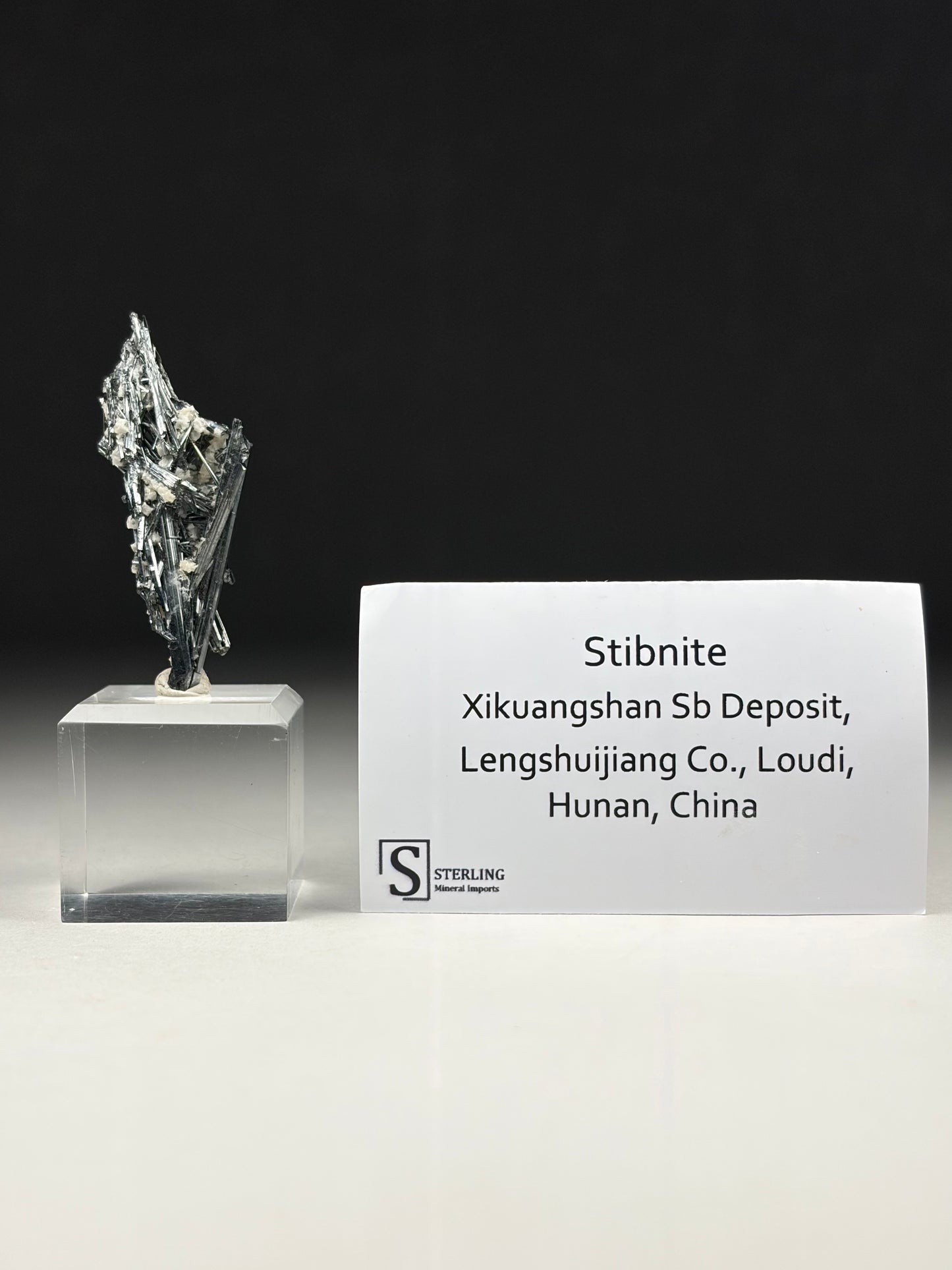 Stibnite w/ stand