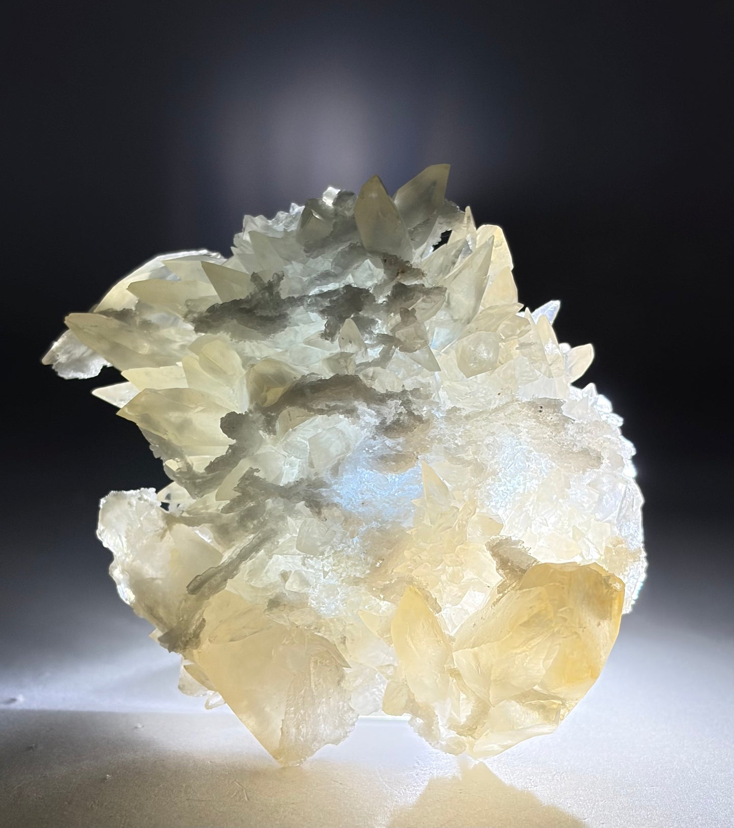Calcite on Fluorite - Illinois