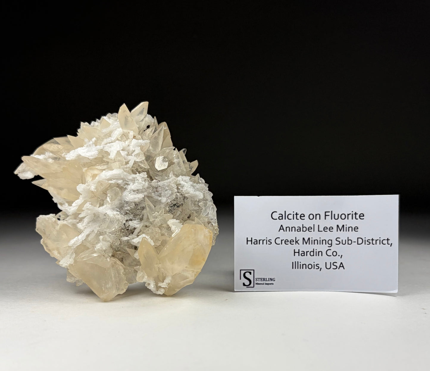 Calcite on Fluorite - Illinois