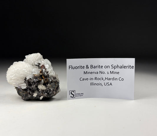 Fluorite & Barite on Sphalerite - Illinois