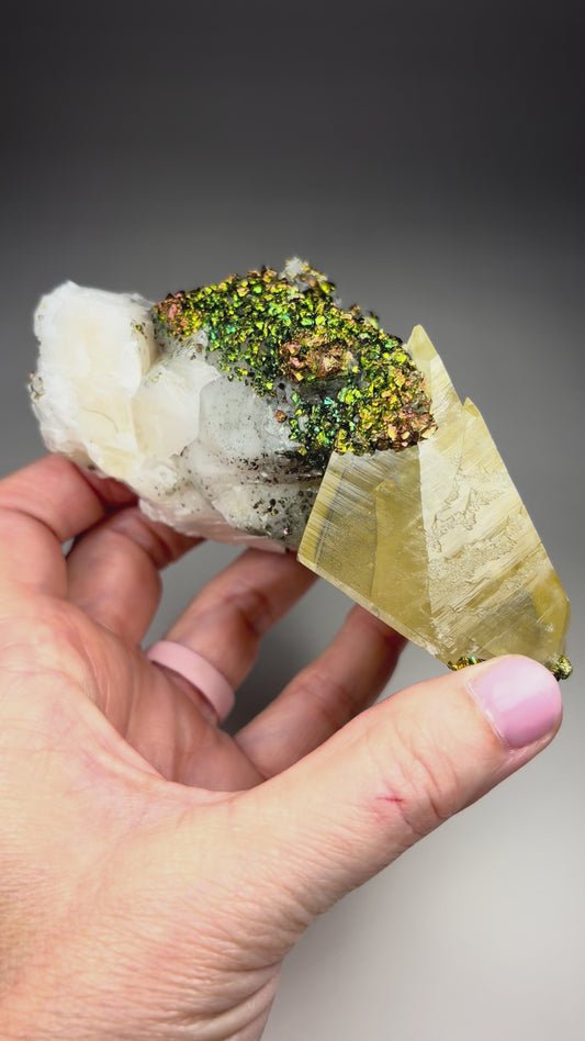 Calcite w/ Chalcopyrite